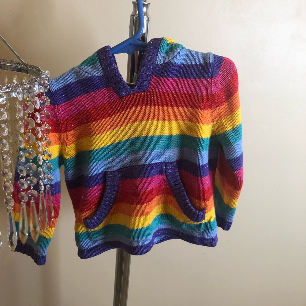 RAINBOW hooded glitter sweater